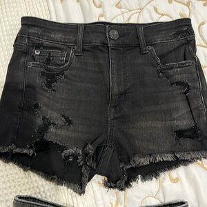 2 pair black denim shorts American Eagle and Divided both sz 2